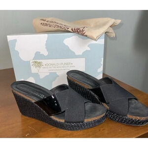 Donald J‎ Pliner Women’s Bonbon Wedge Sandal Slide Black Size 9